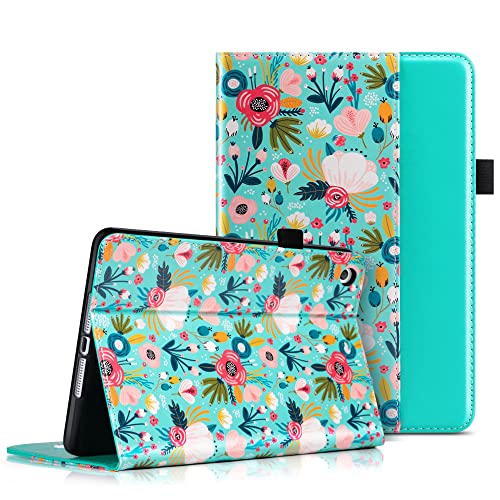 ULAK iPad Mini 3 Hülle, iPad Mini 1/2 Hülle Premium PU Leder Ständer mit Stifthalter Kartenhalter Auto Sleep/Wake Up Protection Smart Abdeckung für iPad Mini 1/2/3 - Bunte Blumen von ULAK