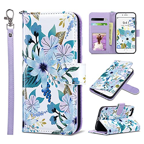 ULAK iPhone SE 2020/2022 Hülle, iPhone 8/7 Lederhülle PU Flip Cover Tasche Brieftasche Schutzhülle Magnet Handyhülle Stand mit Kartenfächer Case für iPhone 7/8/SE 2020/2022 - Floral ULAK iPhone SE 2020/2022 Hülle, iPhone 8/7 Lederhülle PU Flip Cover Tasche Brieftasche Schutzhülle Magnet Handyhülle Stand mit Kartenfächer Case für iPhone 7/8/SE 2020/2022 - Floral von ULAK