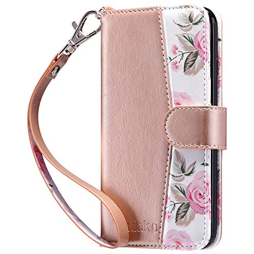 ULAK iPhone SE 2020/2022 Hülle, iPhone 8/7 Lederhülle PU Flip Cover Tasche Brieftasche Schutzhülle Magnet Handyhülle Stand mit Kartenfächer Case für iPhone 7/8/SE 2020/2022 - Rose Gold von ULAK