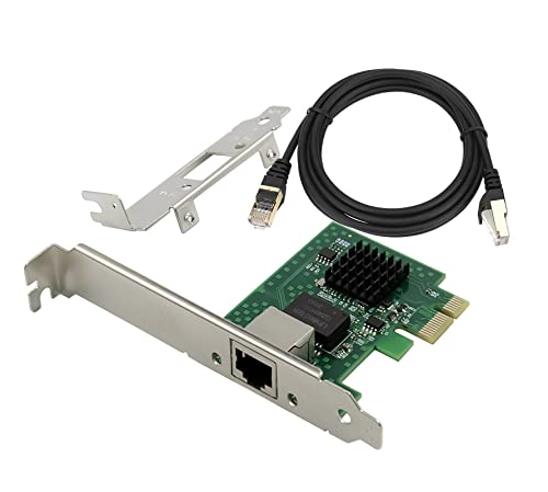 2,5 GBase-T PCIe 3.1 Netzwerkadapter mit Intel I225-V + 91 cm Cat8 Ethernet-Kabel 2500/1000/100 Mbps PCI Express Gigabit Ethernet Karte RJ45 LAN Controller für Windows 10/11 mit Low Profile Bracket von ULANSeN