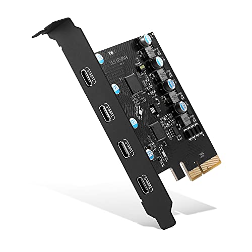 PCIe Gen3 x2 USB 3.2/3.1 Karte ASM3142 PCI Express auf 4-Port Typ C HUB interne Erweiterungskarte Controller Adapter PCI Express Karte Desktop PC Unterstützung mehrere INs von ULANSeN