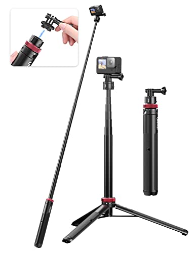 144,8 cm ausziehbares Selfie-Stativ, Zubehör für GoPro, ULANZI Go Quick II Long Action Kamera Stick Stativ Schnellwechseladapter Vlog Griff Griff für GoPro Hero 13 12 11 10 9 8 7 6 5/Max/DJI OSMO von ULANZI Select