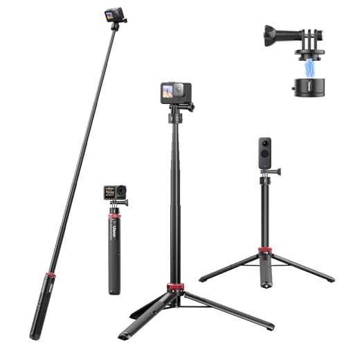 ULANZI MT-6157 Selfie Stick Stativ - ULANZI 57.8in Go Quick II Ausziehbarer Stativständer Magnetische Saugnapf Schnellverschluss Vlog Zubehörgriff für Action Kamera von ULANZI