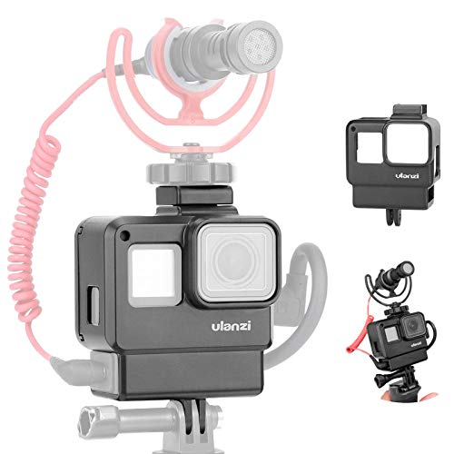 ULANZI Select Schutzhülle Gehäuse Vlogging Rahmen Käfig Halterung mit Mikrofon Kaltschuh-Adapter kompatibel für GoPro 7 6 5, Action Kamera Zubehör von ULANZI Select