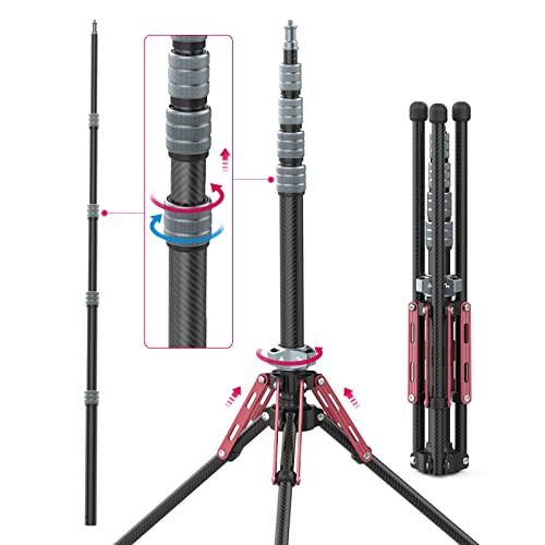 Lampenstativ, ULANZI MT-49 Lichtstativ Kohlefaser, 194cm/76.4inch Stabiles Light Stand Carbon Fiber für Studio Kits, Softbox, Reflektor, Ringlicht und COB Licht, Beleuchtungsstativ mit Tragetasche von ULANZI