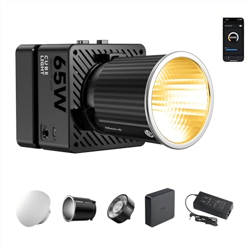 ULANZI 65W Tragbares LED Videolicht mit Wechselakku (3200mAh), Dual-Farbtemperatur 2500K-6500K, APP-Steuerung – Ultraleicht 400g für Studio/Outdoor/Kamera von ULANZI