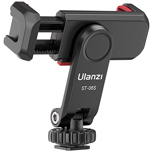 ULANZI ST-06S Handyhalterung Handy Stativ Adapter Zubehör für Tripod Selfie Stick Smartphone Halterung mit 2 Kaltschuh und 1/4" Gewinde 360° und 180° Drehbare Handyhalter iPhone Android Digitalkamera von ULANZI