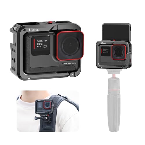 ULANZI IN-02 Metall Cage für Insta360 Ace/Ace Pro, Kamera Schutzgehäuse Gehäuse Hülse mit 1/4" Schraube und Cold Shoe für Fill Licht Mikrofon von ULANZI