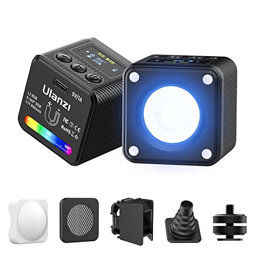 ULANZI L2 RGB Video Licht, Mini Cube Lights Fotostudio, COB Kamera Licht 360° Vollfarbe, Tragbare Fotografie-Video-Beleuchtung, 800mAh Wiederaufladbar & Magnetisches von ULANZI