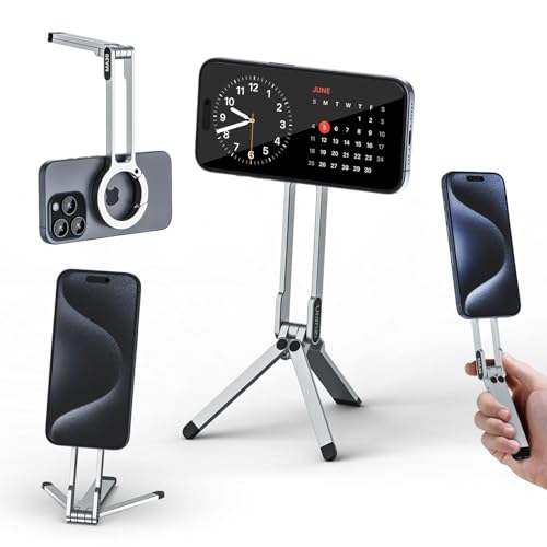 ULANZI MA30 Magnetisches Handy-Stativ Aluminium, Karabinerförmige Smartphone-Tasche, Faltbar Ständer, Magnetic Schnellhalterung, Kompatibel mit iPhone 16, 15, 14, 13, 12, Magsafe, Silber ULANZI MA30 Magnetisches Handy-Stativ Aluminium, Karabinerförmige Smartphone-Tasche, Faltbar Ständer, Magnetic Schnellhalterung, Kompatibel mit iPhone 16, 15, 14, 13, 12, Magsafe, Silber von ULANZI