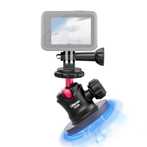 ULANZI Magnetische Kamerahalterung für Action-Kamera, starke magnetische Halterung mit 360° drehbarem Kugelkopf und eingebauten 6 Magneten, kompatibel mit Action-Kamera, DJI OSMO Action, Insta360 von ULANZI