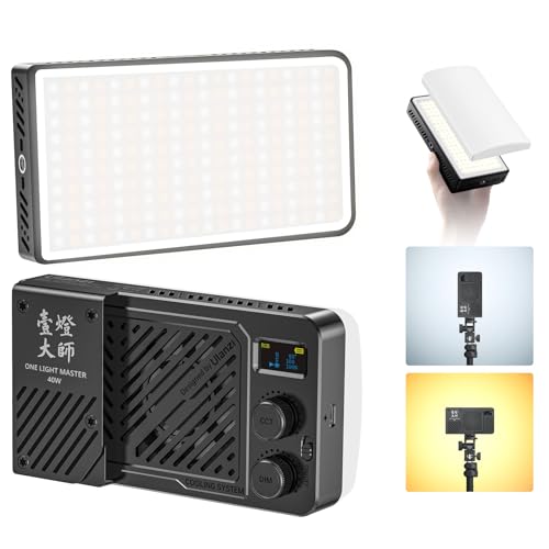 ULANZI P40 Bi-Color LED Videolicht 40W Tragbar mit 5000mAh Akku, CRI96+ 2700K-6500K Kamera Licht, PD-Schnellladung, integrierte Lüfter, Magnetdiffusor & 1/4"-Gewinde für Foto- und Videobeleuchtung von ULANZI