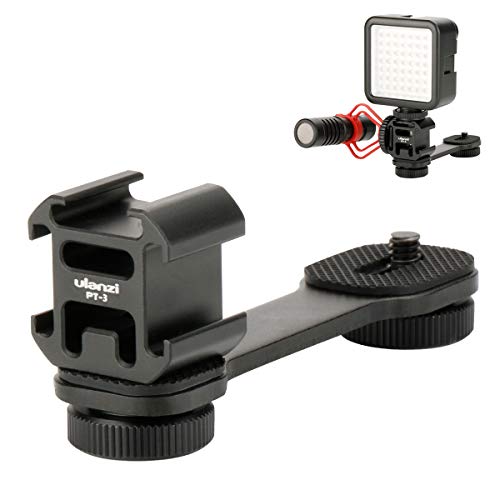 ULANZI PT-3 Osmo Mobile 4 Triple Cold Shoe Mount Adapter Vlog Video Mikrofon Verlängerungsstange für Zhiyun Smooth 4 DJI Osmo Pocket Osmo Mobile 3 Feiyutech Vimble 2 3-Achsen-Gimbal Zubehör von ULANZI