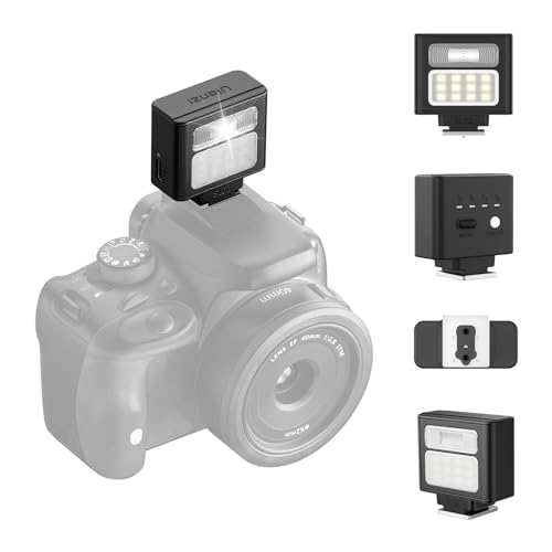 ULANZI SL02 Mini Kamerablitz mit Videolicht, GN8 6500K Kamera Speedlite Blitzgeräte, 4 Leistungsstufe (1/8~1/1), Mini Manueller Flash, Einzelkontakt-Blitzschuh für Sony, Fujifilm, Panasonic Kameras von ULANZI
