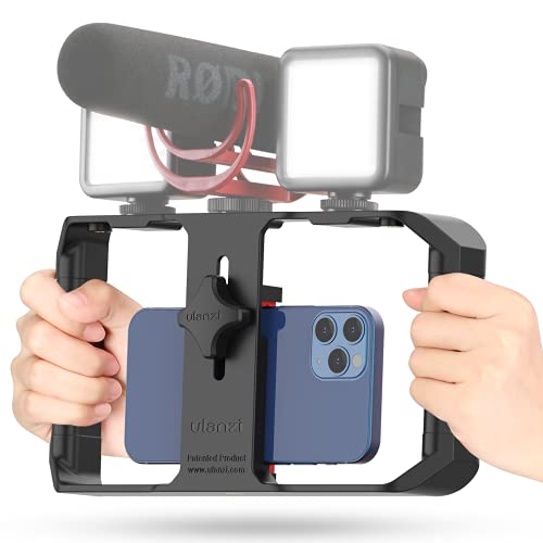 ULANZI U Rig Pro Smartphone Video Rig, Filmmaking Case, Phone Video Stabilizer Grip Stativ Halterung für Videomaker Film-Maker Video-Grapher für iPhone XS XS Max XR iPhone X 8 Plus Samsung von ULANZI