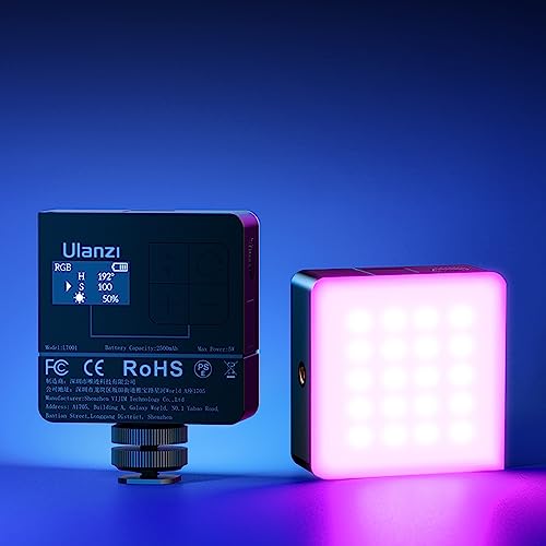 ULANZI VL49 Pro Kamera Licht RGB, led Videoleuchte mit 2500mAh Akku, Magnet Adsorption, 360° Full-Color Foto Licht Portable mit 20 Simulierten Lichteffekten für Produktfotografie, Video und Vlogging von ULANZI
