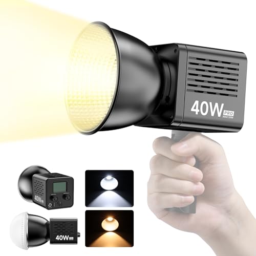 ULANZI Tragbares 40W Pro LED Videolicht mit Eingebautem 3400-mAh-Akku, Mini-COB-Beleuchtung mit Zwei Farbtemperaturen aus Metall, Dauerlichtleistung, Handscheinwerfer 2500 K-6500 K für Videos von ULANZI