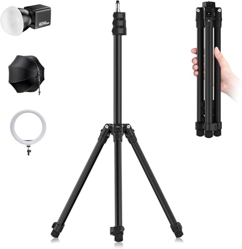 Ulanzi Lichtstativ Aluminium Lampenstativ 190cm, Umkehrbares Tragbares Kamera Beleuchtungsstativ 6kg Traglast, 1/4" Schraube Light Stand für Studio Outdoor Fotografie, Ringlicht Blitzlicht Softbox von ULANZI