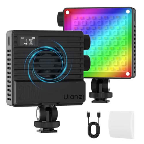 Video Licht RGB, ULANZI LE20 LED Videoleuchte mit 5000 mAh Akku, Kamera Licht Klein Dimmbare 2500K-9500K, Zurück Magneten, Foto Licht Kompakte für Makro Aufnahmen, Produktfotografie und YouTube Vlogs von ULANZI