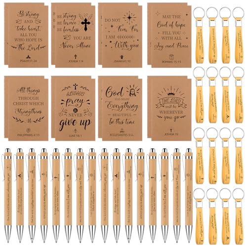ULELE Christliches Geschenkset, Bibelvers, inspirierende Bambusstifte, 7,6 x 12,7 cm, religiöse Notizbücher, Bibelvers, Schlüsselanhänger, Großpackung, Jesus liebt dich, Geschenke für Kirche, Sonntag ULELE Christliches Geschenkset, Bibelvers, inspirierende Bambusstifte, 7,6 x 12,7 cm, religiöse Notizbücher, Bibelvers, Schlüsselanhänger, Großpackung, Jesus liebt dich, Geschenke für Kirche, Sonntag von ULELE