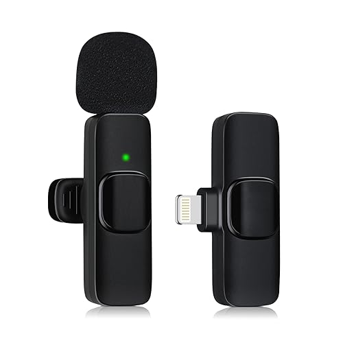 ULEMONDEE Mikrofon Kabellos Bluetooth Handy Mini Mikrofon Für Aufnahme Videoaufzeichnung YouTubeStreaming/Vlog, Rauschunterdrückung (IOS with 1Mic) von ULEMONDEE