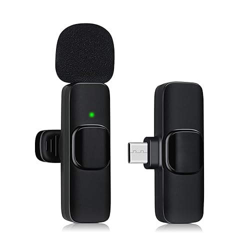 ULEMONDEE Mikrofon Kabellos Bluetooth Handy Mini Mikrofon Für Aufnahme Videoaufzeichnung YouTubeStreaming/Vlog, Rauschunterdrückung (USB-C with 1Mic) von ULEMONDEE