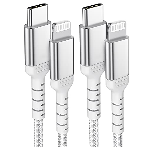 1M USB C auf Lightning Kabel [2 Pack], Geflochten Typ C Lightning Ladekabel PD Power Delivery Schnellladekabel Kompatibel für Apple iPhone14 13 12 11 Pro Max Xs 8 7 6 Plus SE(Silber) von ULIFTUS