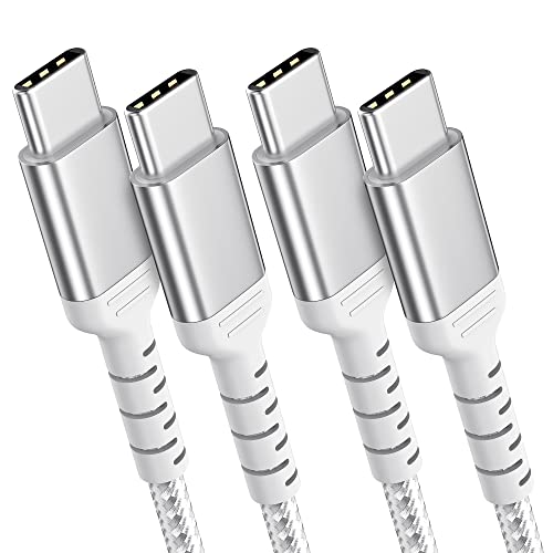 2m USB C auf USB C Kabel 2 Pack, Geflochten 60W USB C Ladekabel PD Typ C Schnellladekabel Kompatibel für Samsung Galaxy S22 S21 S20, iPad Pro, MacBook, Google Pixel 6, Huawei, Xiaomi (Silber) von ULIFTUS