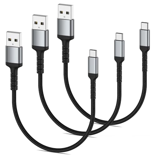 30cm USB C Kabel Kurz [3Stück], Kurz Geflochten USB A auf USB Typ C Ladekabel 3A Schnellladekabel und Datenkabel Kompatible für Samsung Galaxy S20 S21 S22 S23 A51 Note10, Huawei, Xiaomi, Google Pixel von ULIFTUS