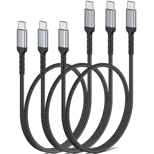 USB C auf USB C Kabel Kurz 50CM [3Pack], 60W PD USB C Kabel Typ C zu Typ C Ladekabel Schnellladekabel compatibel für iPhone 15/ 15Pro Max, Samsung GalaxyS23 S22 S21, iPad Pro/Air, Huawei, Pixel von ULIFTUS