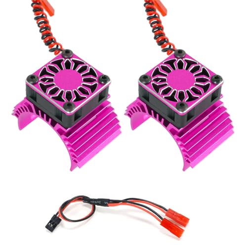 2 x Aluminium-Kunststoff-RC-Auto-Motor-Kühler, 4,8 V-8,4 V, für 380, 540, 550, 3650, 3660, 3674 Motorgröße (lila) von ULIIK