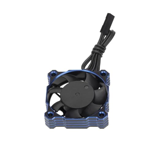 Aluminium-Kunststoff, 40 x 40 x 10 mm, RC-Auto-Motor, ESC-Lüfter, 9 V/15000 U/min, einstellbare Drehzahl, für 1/8, 1/10, 1/12 RC Auto (blau) von ULIIK