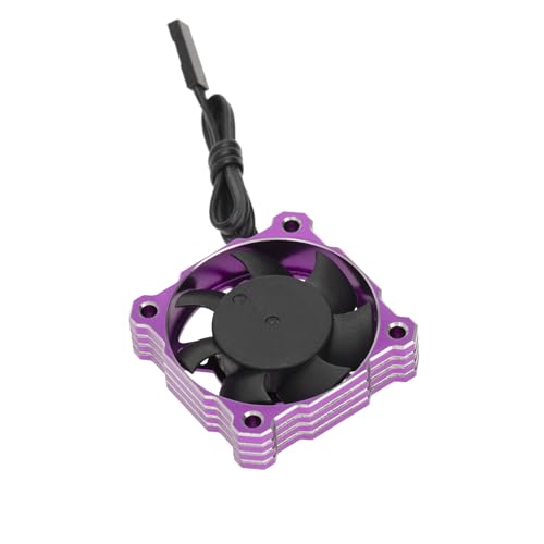 Aluminium-Kunststoff, 40 x 40 x 10 mm, RC-Auto-Motor, ESC-Lüfter, 9 V/15000 U/min, einstellbare Drehzahl, für 1/8, 1/10, 1/12 RC Auto (lila) von ULIIK