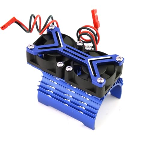 Aluminium-Kunststoff-RC-Auto-Motor, Dual-Lüfter, 6–8,4 V, 20.000 U/min, für Traxxas Arrma 1/8 4068 4274 4268 Motor (blau) von ULIIK
