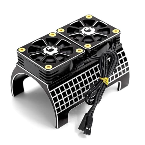 Dual-Motor-Lüfter aus Aluminiumlegierung, Kunststoff, schnelle Kühlung für Traxxas 1/5 X-MAXX RC Auto für bürstenlosen Motor mit einem Durchmesser von 55 mm, Schwarz Dual-Motor-Lüfter aus Aluminiumlegierung, Kunststoff, schnelle Kühlung für Traxxas 1/5 X-MAXX RC Auto für bürstenlosen Motor mit einem Durchmesser von 55 mm, Schwarz von ULIIK