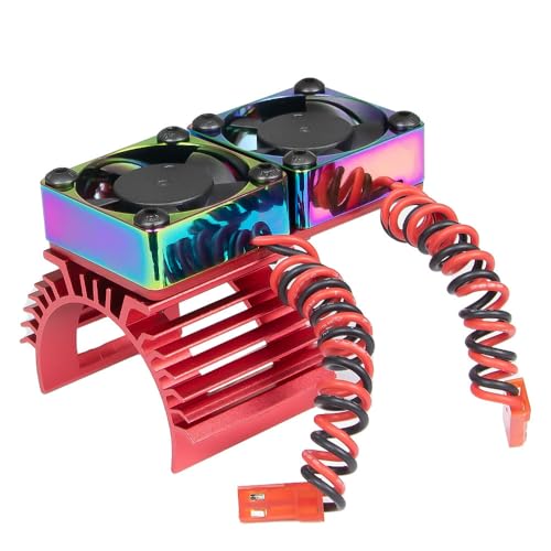 Kühlkörper aus Aluminiumlegierung, Dual-RC-Motorkühler, 4,8 V-8,4 V, für RC-Auto 380, 540, 550, 3650, 3660, 3674, bürstenloser Motor, Rot Kühlkörper aus Aluminiumlegierung, Dual-RC-Motorkühler, 4,8 V-8,4 V, für RC-Auto 380, 540, 550, 3650, 3660, 3674, bürstenloser Motor, Rot von ULIIK