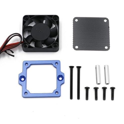 Kühlkörper aus Aluminiumlegierung, Kunststoff, ESC-Lüfter, 40 x 40 mm, schnelle Kühlung für TRAXXAS TRX4 TRX-4 TRX6 RC Auto (blau) von ULIIK