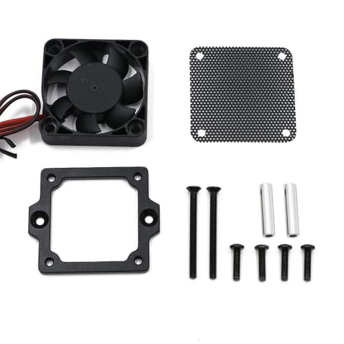 Kühlkörper aus Aluminiumlegierung, Kunststoff, ESC-Lüfter, 40 x 40 mm, schnelle Kühlung für TRAXXAS TRX4 TRX-4 TRX6 RC Auto (schwarz) von ULIIK