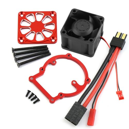 Motorkühlung aus Aluminiumlegierung, Kunststoff, schnelle Kühlung für Traxxas 1/8 Allradfahrzeuge, Schlitten, Monster, Truck-95076-4 RC Auto, Rot Motorkühlung aus Aluminiumlegierung, Kunststoff, schnelle Kühlung für Traxxas 1/8 Allradfahrzeuge, Schlitten, Monster, Truck-95076-4 RC Auto, Rot von ULIIK