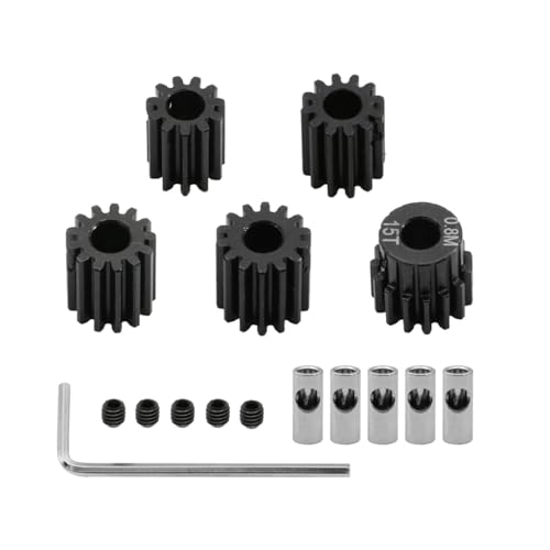Stahl M0.8 11T-35T Motorritzel Getriebe Motor Getriebe für 5 mm/3,175 mm Welle RC verbesserte Teile für RC Auto (11T-15T) von ULIIK