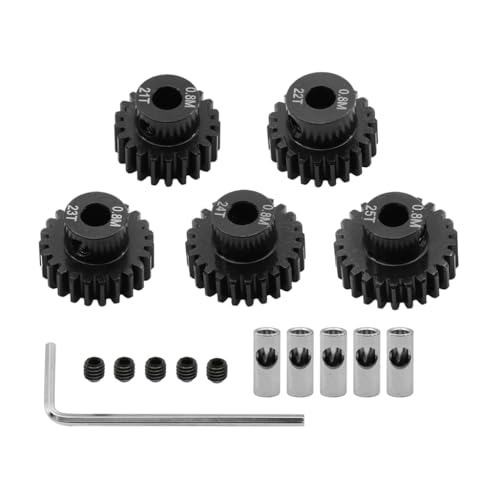 Stahl M0.8 11T-35T Motorritzel Getriebe Motor Getriebe für 5 mm/3,175 mm Welle RC verbesserte Teile für RC Auto (21T-25T) von ULIIK