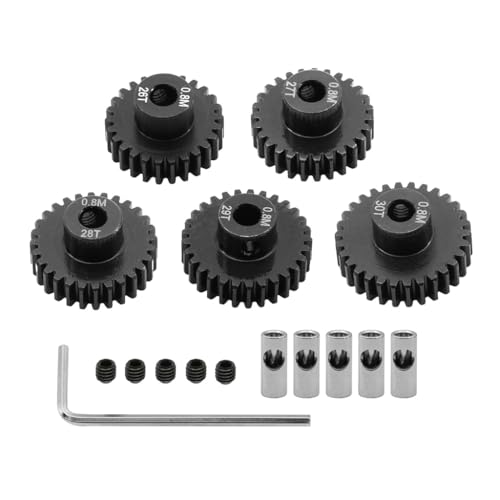 Stahl M0.8 11T-35T Motorritzel Getriebe Motor Getriebe für 5 mm/3,175 mm Welle RC verbesserte Teile für RC Auto (26T-30T) von ULIIK