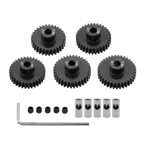 Stahl M0.8 11T-35T Motorritzel Getriebe Motor Getriebe für 5 mm/3,175 mm Welle RC verbesserte Teile für RC Auto (31T-35T) von ULIIK