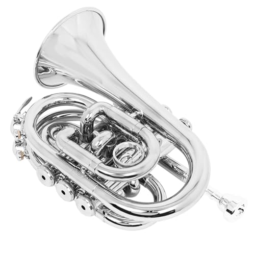 Standard Trompete Set Pocket Trompete Flaches Musikinstrument Mit Mundstückhandschuhen Reinigungsstoffhülle von ULIJTH