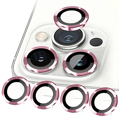 ULITIQ 4pcs Kompatibel mit iphone 15 Pro Max Kameraschutz und iphone 15 Pro Kameraschutz, Kamera Schutz Panzerglas Metal Ring, Linse Abdeckung, (Pink) von ULITIQ