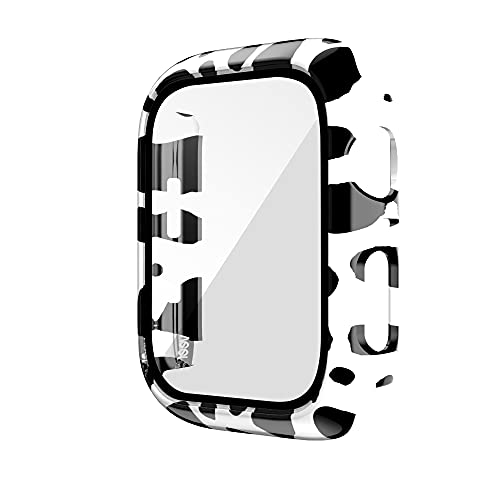 ULITIQ Compatible with Apple Watch Case SE Series 6 5 Schutzhülle 44mm, Cute Women Cow Print Case with Displayschutz, Hard Protective Film Cover for iWatch 6 5 4 SE/SE 2. Generation Accessories von ULITIQ