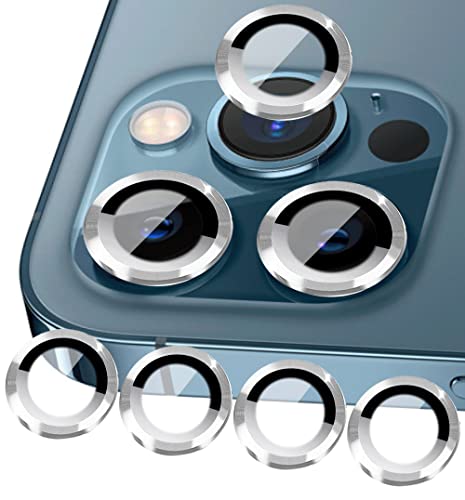 ULITIQ Kameraschutz Compatible with iphone 12 Pro,12 und 12 Mini Kameraschutz, Kamera Schutz, Panzerglas Abdeckung Linse, (Silber) von ULITIQ