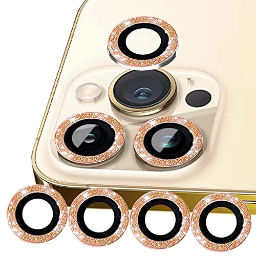 ULITIQ Kompatibel mit iphone 12 Pro Max Kameraschutz Bling, iphone 12 Pro Max Kamera Schutz, Kameraschutz 12 Pro Max, Panzerglas Kamera Abdeckung Glitzer (6.7 zoll), Linse Kameraabdeckung, (Gold) von ULITIQ