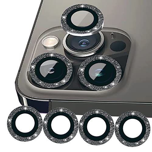 ULITIQ Kompatibel mit iphone 12 Pro Max Kameraschutz Bling, iphone 12 Pro Max Kamera Schutz, Kameraschutz 12 Pro Max, Panzerglas Kamera Abdeckung Glitzer (6.7 zoll), Linse Kameraabdeckung, (Schwarz) von ULITIQ