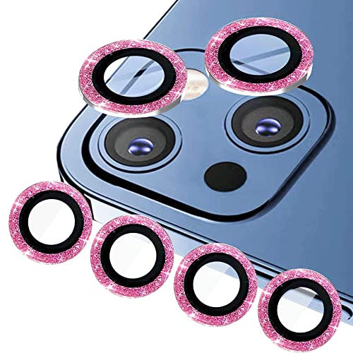 ULITIQ Kompatibel mit iphone 13 Kameraschutz und iphone 13 Mini Kameraschutz, Bling Kamera Schutz, Panzerglas Abdeckung Glitzer (6.1/5.1 zoll), Linse Abdeckung, (Pink) von ULITIQ